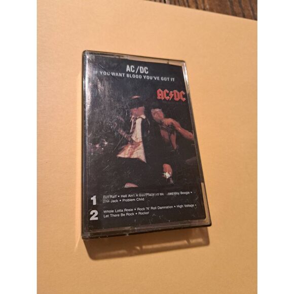 Vintage 1978 AC/DC Cassette Tape If You Want Blood You’ve Got It Warner Bros - Picture 1 of 3